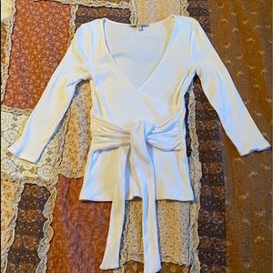 Express front tie ribbed top